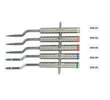 OSG-SET Набор остеотомов GAORI (5шт.) 2.5-3.0-3.5-4.0-4.5 мм, байонеты, выпуклые без ограничителей и клиновидные с ограничителями. МСТ