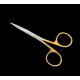 Ножницы ZL-02-478-12, Scissor Straight Double (золото) 11.5 см