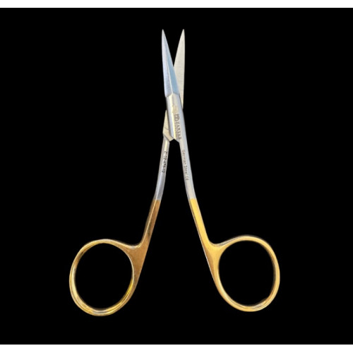 Ножницы ZL-02-478-12, Scissor Straight Double (золото) 11.5 см