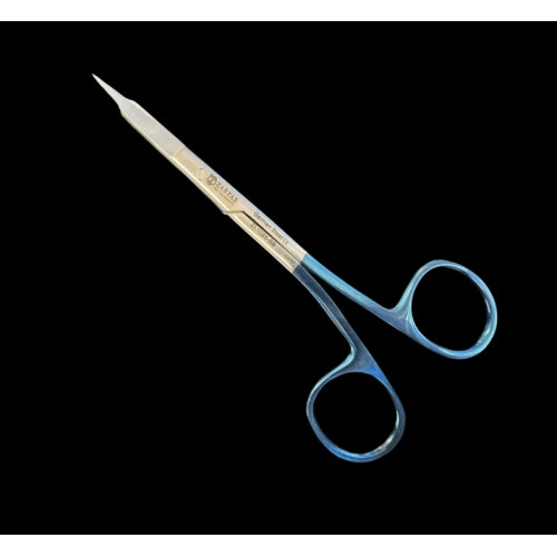 Ножницы ZL-1025-SB, Goldman Blue Titanium изогнутые 13.5 см