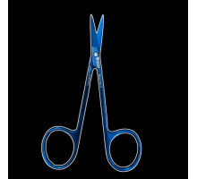Ножницы ZL-1027 S-BLU, синие прямые 11.5 см