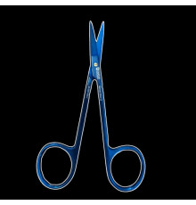 Ножницы ZL-1027 S-BLU, синие прямые 11.5 см